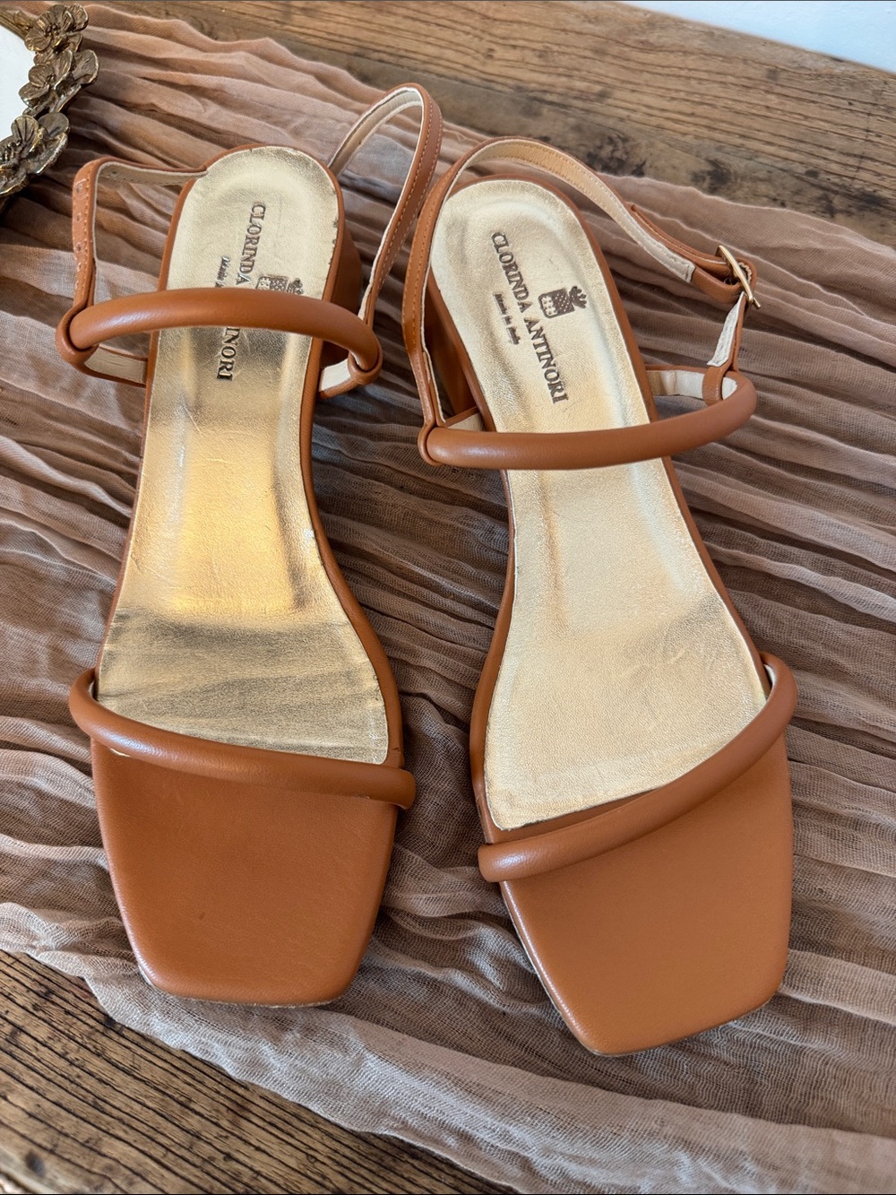 Clorinda Antinori,Strappy tan  Sandals